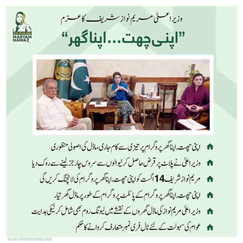 Apni Chhat Apna Ghar Scheme official announcement Punjab Government 2026 Caption: Apni Chhat Apna Ghar Scheme official press release — Punjab Government housing program updates.